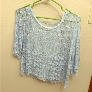 Naf Naf Paris - Blue Lace Women’s Top - SZ SM
